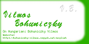 vilmos bohuniczky business card